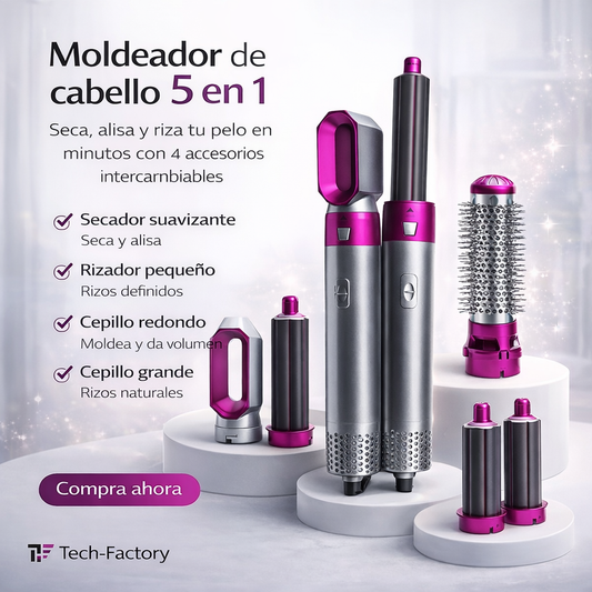 Air styler 5 en 1 - Secador, Alisador de Pelo Multifuncional (Seca, Alisa, Desenreda...)