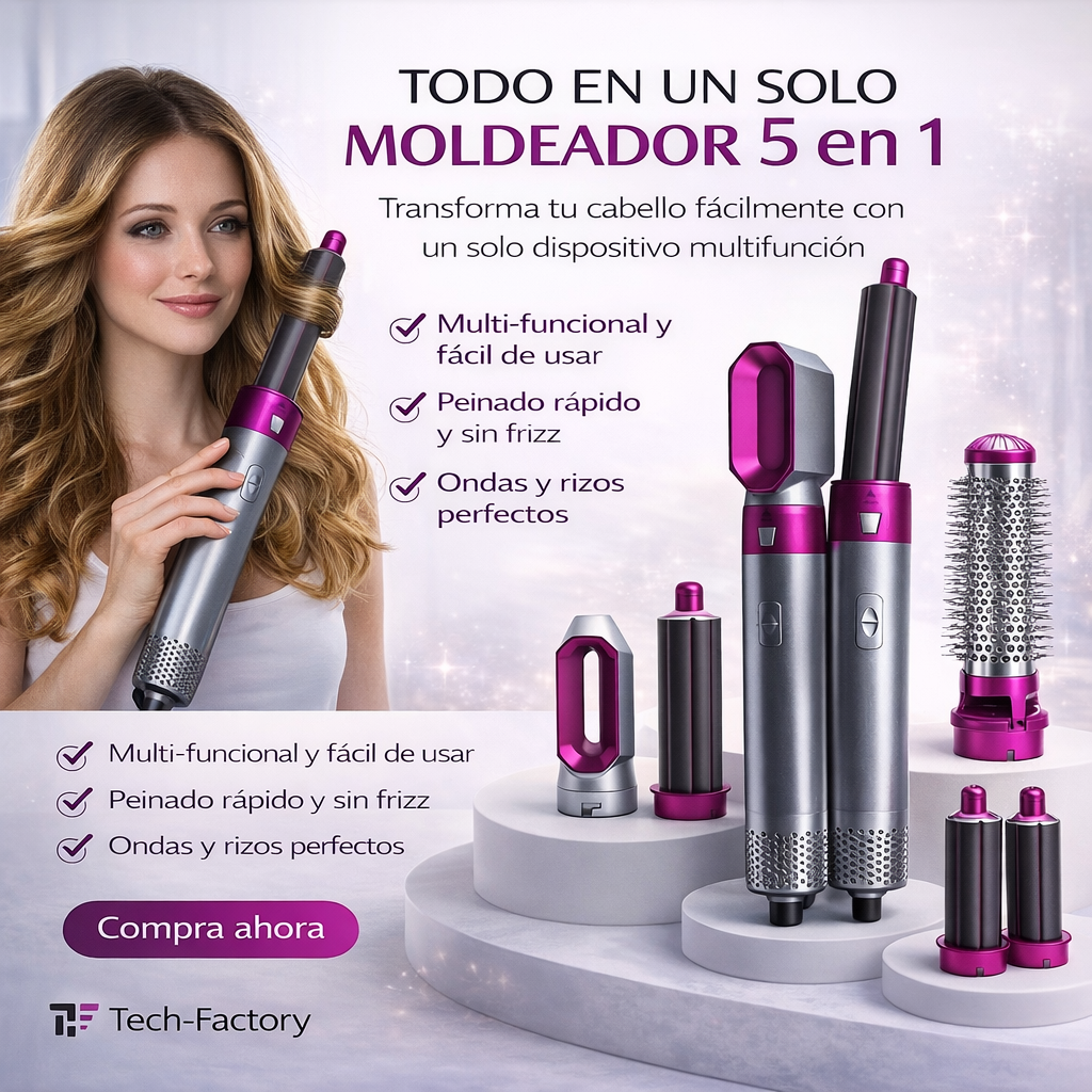Air styler 5 en 1 - Secador, Alisador de Pelo Multifuncional (Seca, Alisa, Desenreda...)