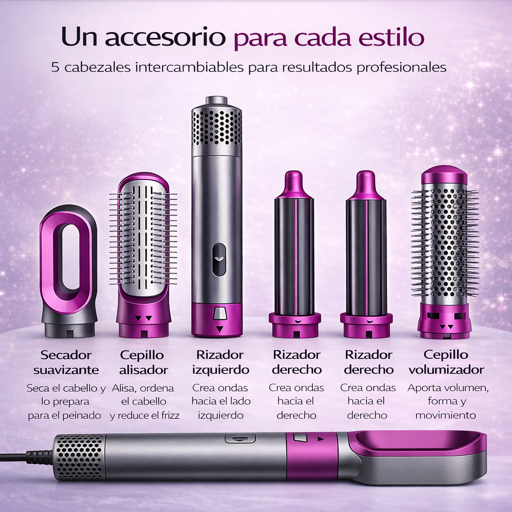 Air styler 5 en 1 - Secador, Alisador de Pelo Multifuncional (Seca, Alisa, Desenreda...)