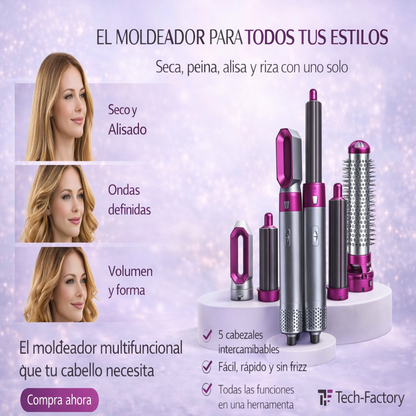 Air styler 5 en 1 - Secador, Alisador de Pelo Multifuncional (Seca, Alisa, Desenreda...)